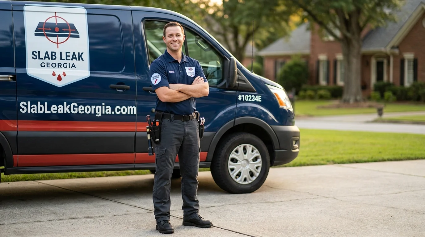 Friendly SlabLeakGeorgia.com technician ready to help with slab leak detection and repair in Americus, Georgia